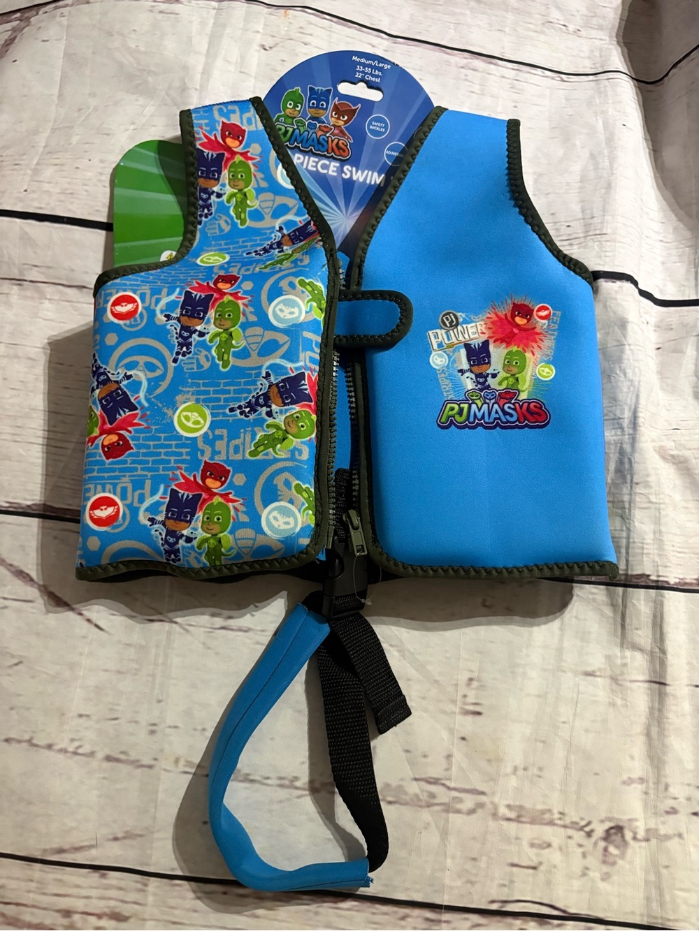 Brand new PJ Masks Kids Blue Swim Vest Life Jacket 33-55lbs